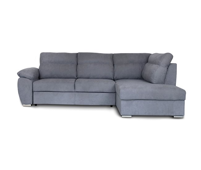 Sofá de canto KENDAL com cama e arca Cinza