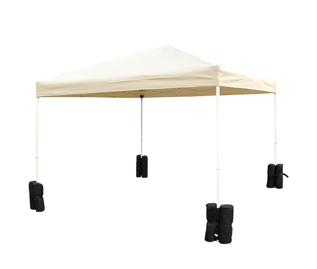 4 Pesos para Carpas Tecido de poliéster Outsunny Bege