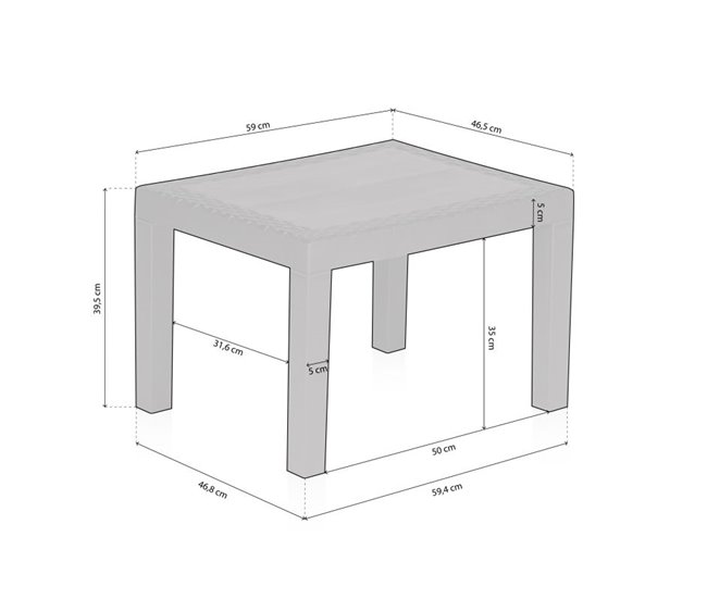 Mesa de centro exterior Nua 59x46 Antracite