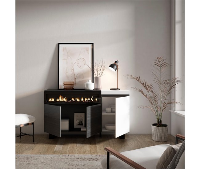 Aparadores para sala 150 Branco/ Preto