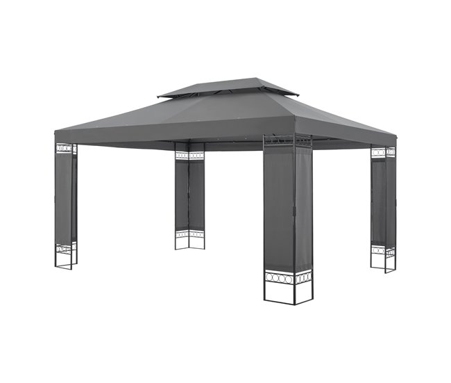 Tenda de receção Lanciano aço poliéster 400x300 Cinza Escuro