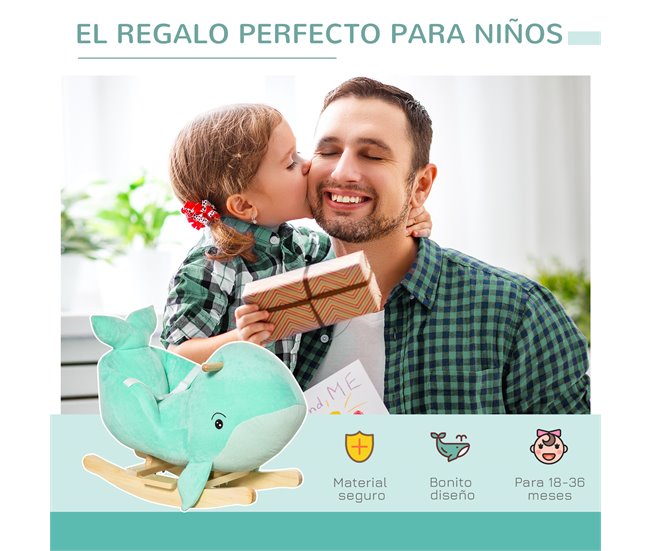 Baloiço Infantil 60x33x50 cm HOMCOM Verde