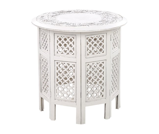 Beliani Mesa de apoio ELARA Branco/ Bege
