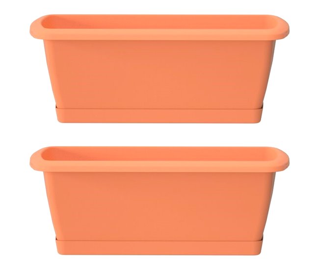2x Jardinera resgate com suporte Terracota