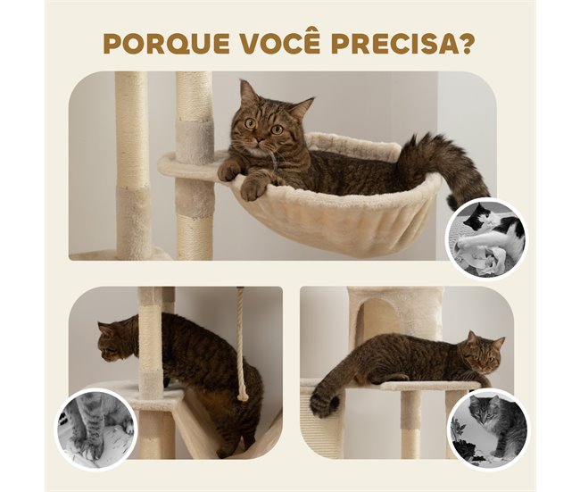 Arranhador para Gatos Aglomerado e Sisal PawHut Bege
