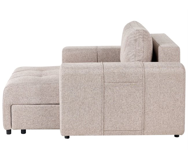 Beliani Chaise longue Poliéster INNVIK Castanho Claro