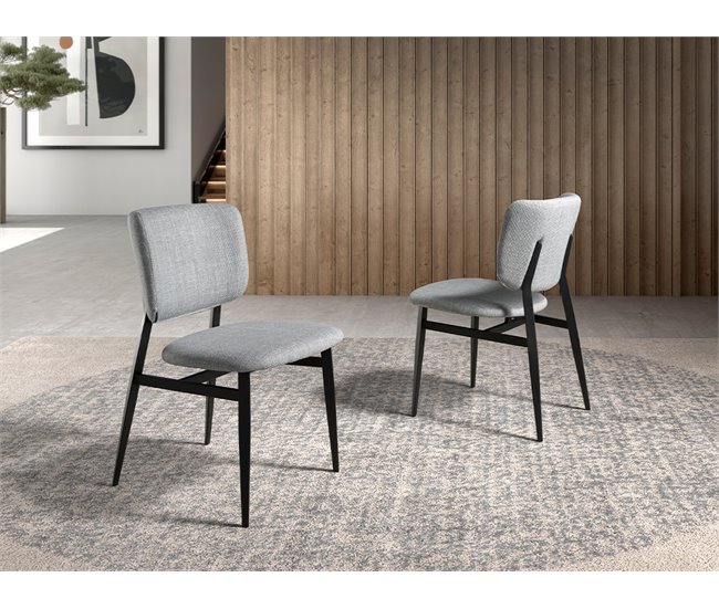 ANGEL CERDA Cadeira em tecido cinzento claro Cinza