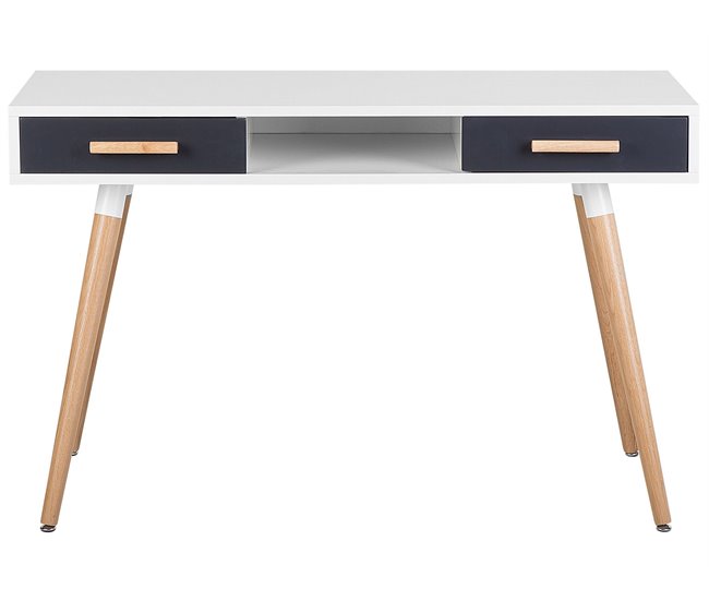 Beliani Conjunto de escritório ESCALANTE/FRISCO 120x50 Cinza Escuro