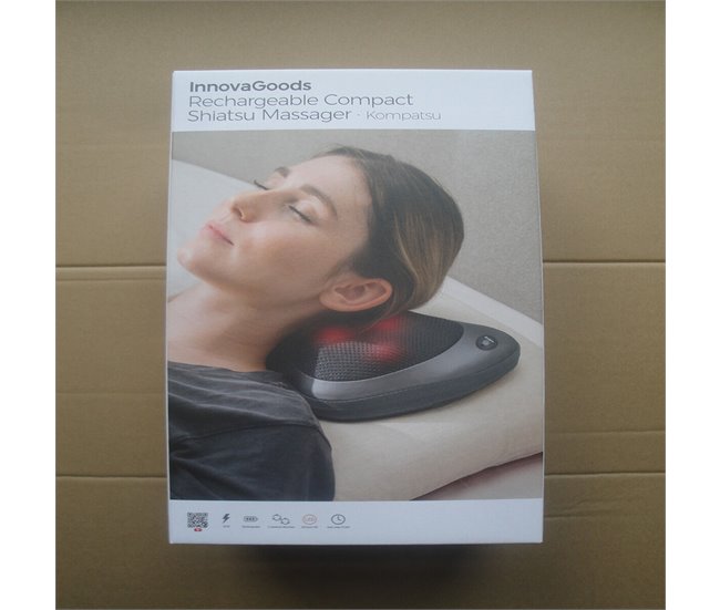 Massajador Shiatsu Compacto Recarregável Preto