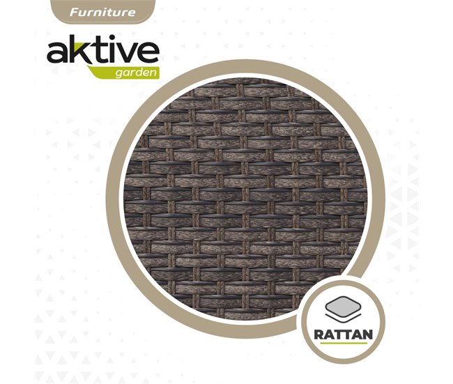 Conjunto de mobiliário de terraço sofá de canto modular com mesa Aktive Preto