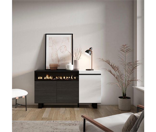 Aparadores para sala 150 Branco/ Preto