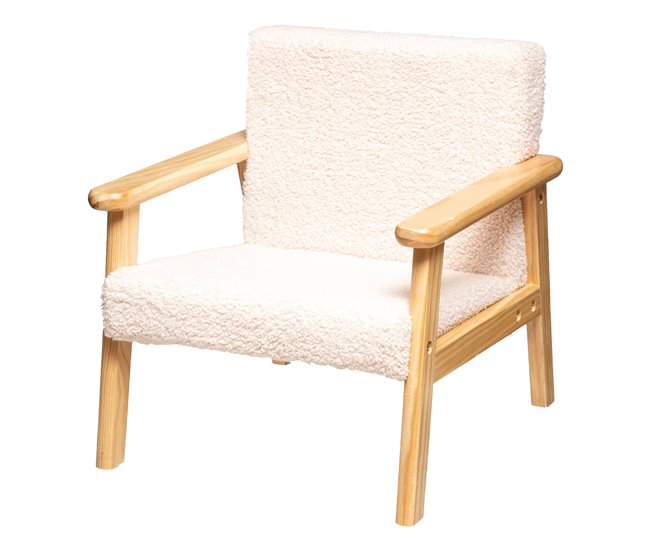 Poltrona de tecido infantil Basile, móveis para meninos e meninas Bege