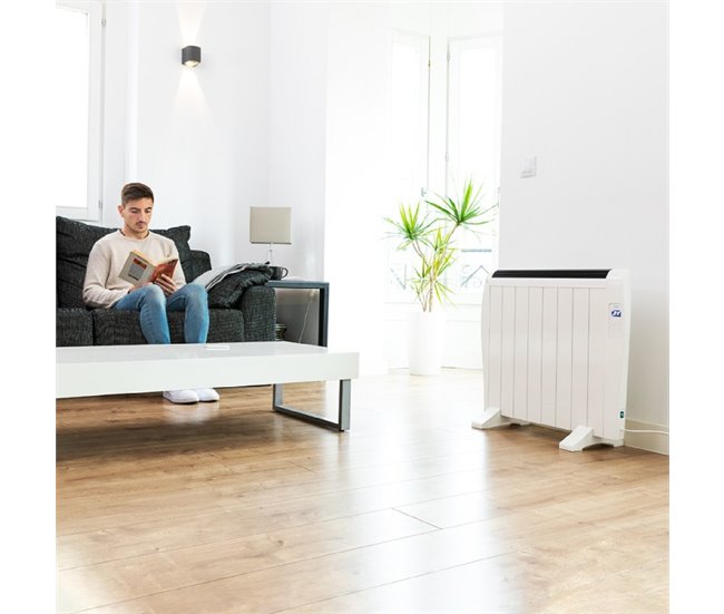 Cecotec Emissor térmico com 8 elementos e 1200 W, controlo por Wifi, ecrã LCD, controlo remoto, temporizador programável, seleção de temperatura, cobertura de 15 m² e máxima segurança. Branco