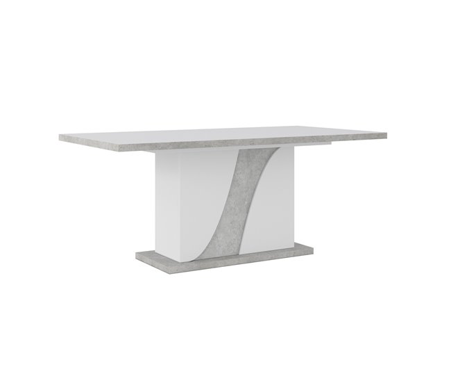 Mesa de jantar retangular extensível GOYA Branco/cinza