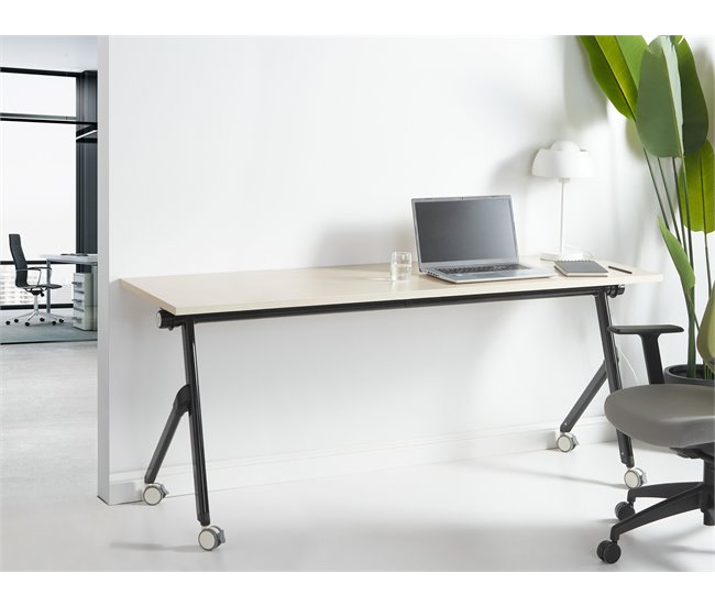 Beliani Secretária dobrável BENDI 180x60 Madeira Clara