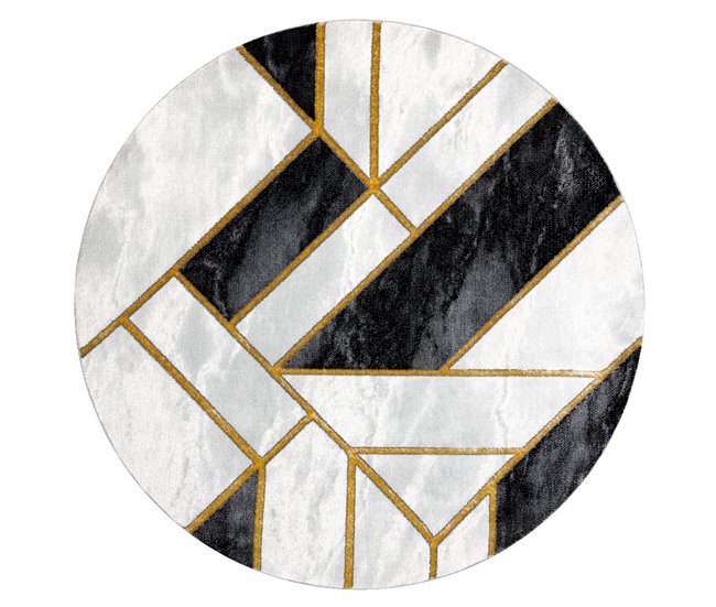 Tapete EMERALD exclusivo 1015 circulo - glamour 200x200 Preto