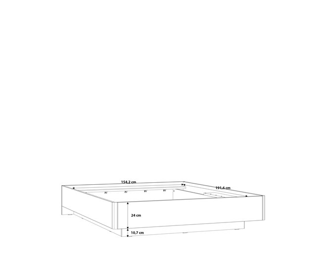 Cama BUGANVILLA 150x190cm con LED Branco/cinza