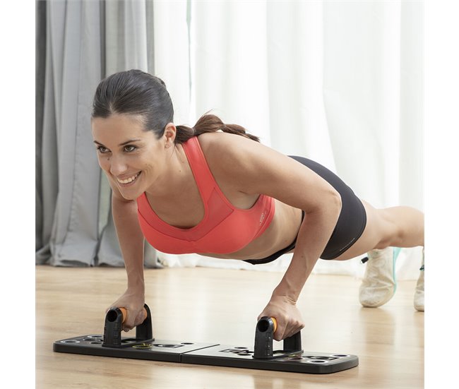Prancha de flexões push-up com fitas de resistência de guia de exercícios Preto