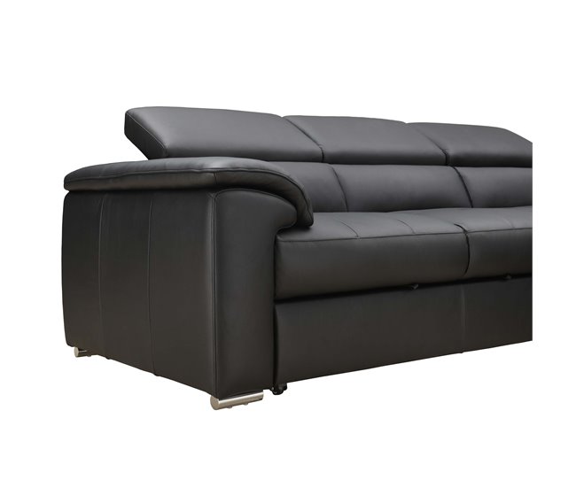 Sofá de canto com cama MAYA Preto