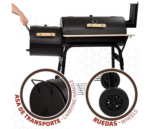 Barbecue e fumeiro a carvão portátil Aktive Preto