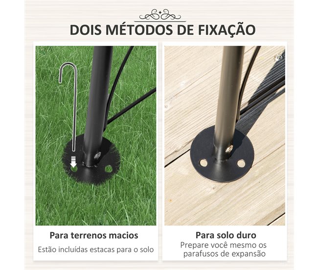 Arco de Metal para Exterior Metal Outsunny Preto
