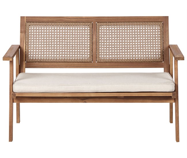 Beliani Conjunto lounge Madeira de acácia ARENELLA Bege