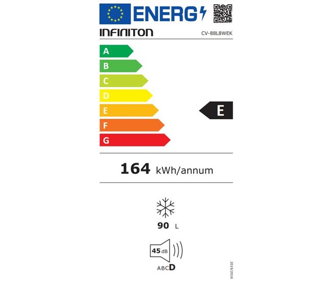 Congelador Vertical INFINITON CV-88L8WEK, 85 l, Descongelação, E Branco