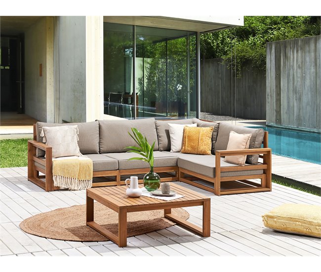 Beliani Conjunto lounge TIMOR Cinza Escuro