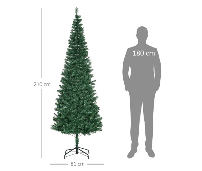 Árvore de Natal Artificial PVC, metal e plástico HOMCOM Verde