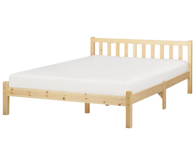 Beliani Cama Pinho FLORAC 147x208 Azul Marino
