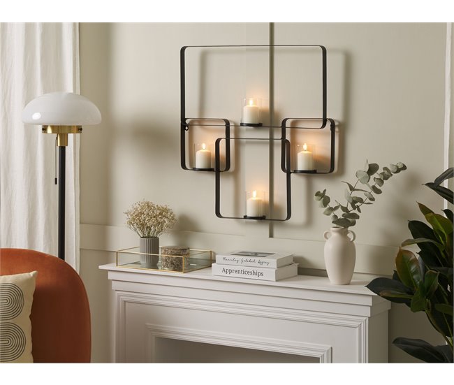 Beliani Candelabro PALAWAN Preto