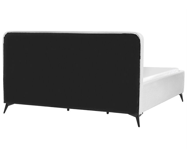Beliani Cama com estrado Bouclé VALOGNES 192x220 Branco