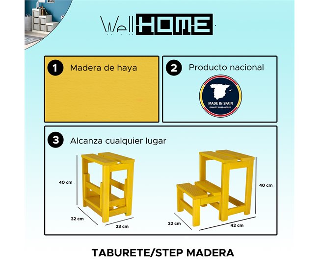 Banco em escada Amarelo
