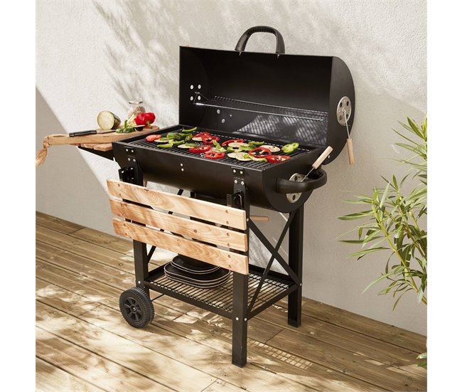 Serge barbecue a carvão, fumeiro, fumeiro americano Preto