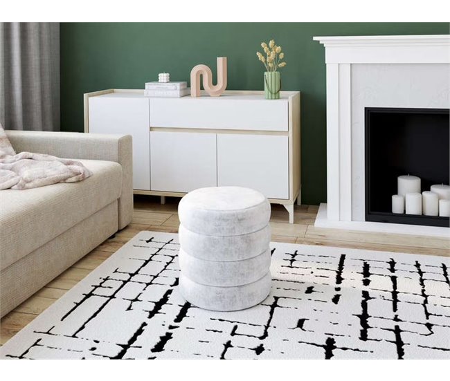 Puff redondo HUGO 40x38cm cor branco Branco