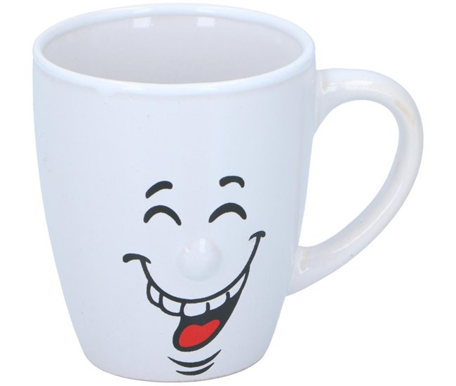Caneca SONRISAS sortido 300ml material de grés Branco