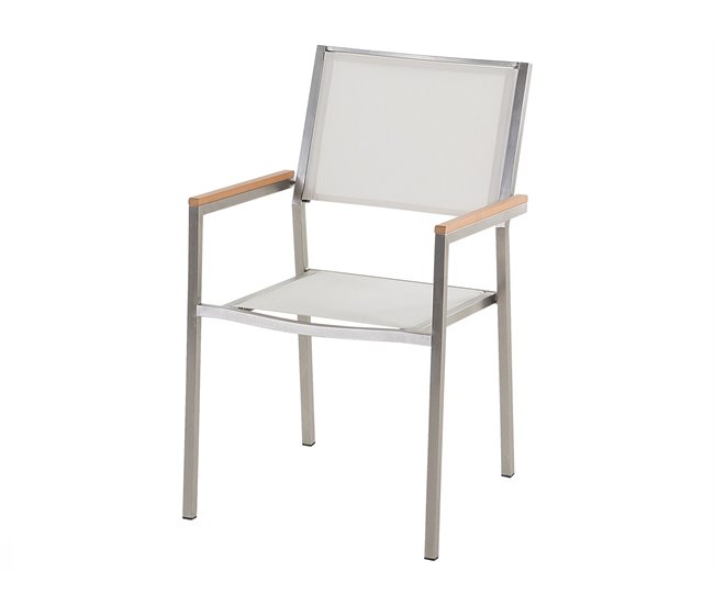 Beliani Conjunto de refeição MALETTO/GROSSETO Branco/cinza
