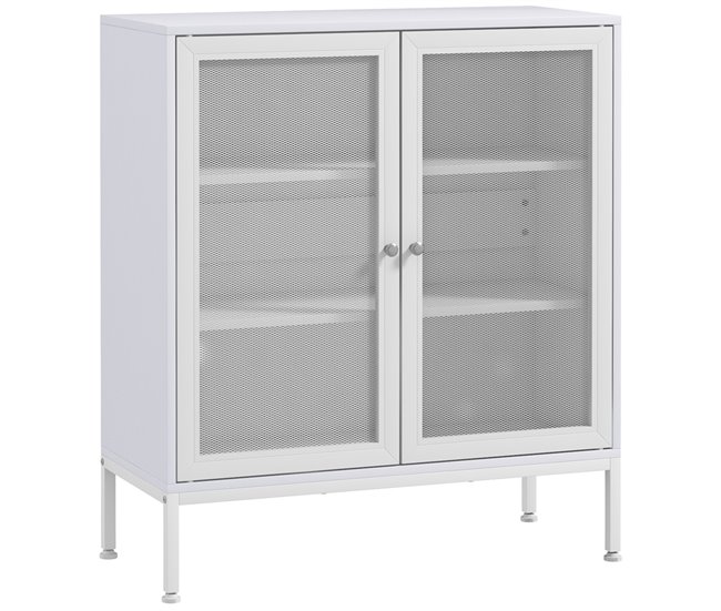 Aparador de Cozinha Melamina de madeira, aço HOMCOM Branco