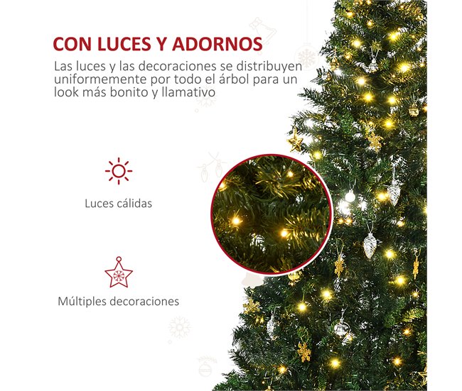 Árvore de Natal Artificial PVC e Metal HOMCOM, casa - natal Verde