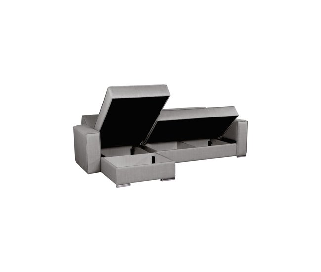 Chaise longue com cama 4 lugares reversível LAILA cor cinza Cinza