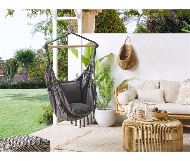 Beliani Sillón colgante BONEA Cinza