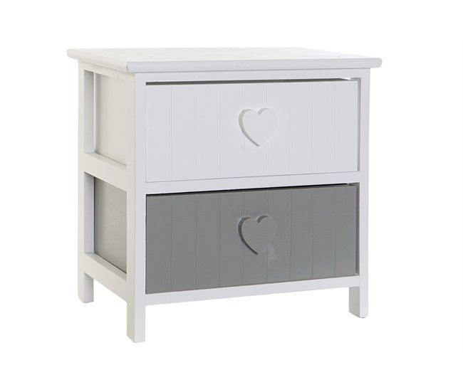 Gaveta de itens com 2 gavetas 40 Branco/cinza