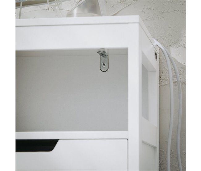 Armário de banho multifunções com 2 portas BZR121-W SoBuy Branco