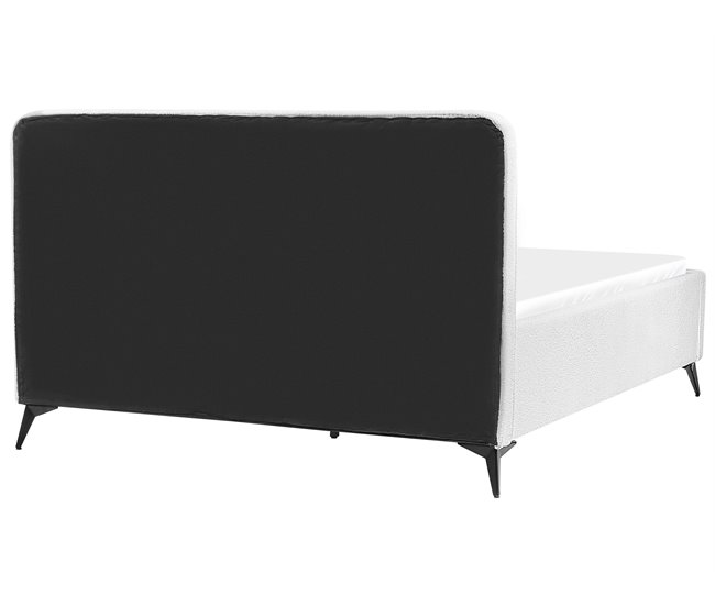 Beliani Cama com estrado Bouclé VALOGNES 172x220 Branco