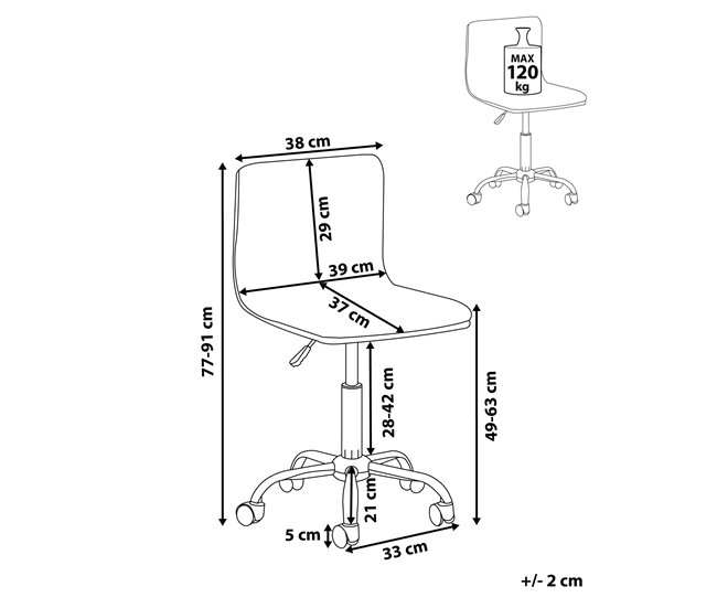 Beliani Silla de oficina ORLANDO Preto