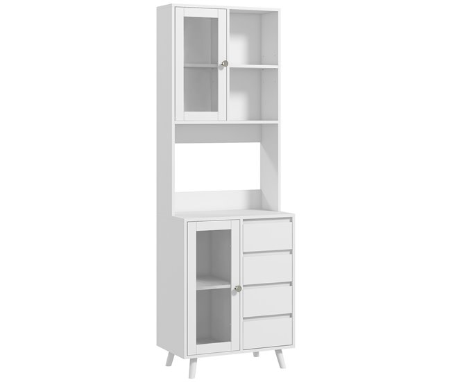 Armário de Cozinha MDF HOMCOM, casa - móveis de armazenamento Branco