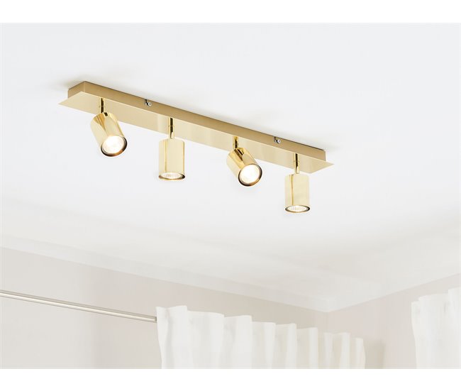Beliani Iluminação de tecto TIGRIS Dourado
