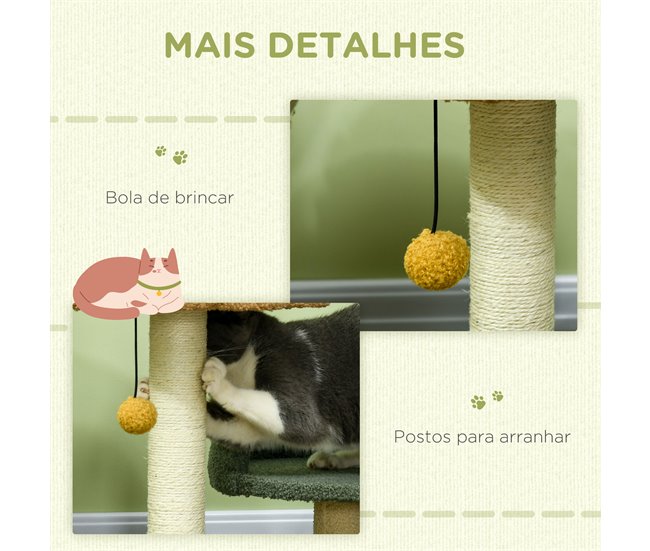 Arranhador para Gatos Aglomerado de Madeira, Pelúcia e Sisal Multicor