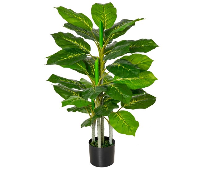 Árvore Perene Artificial PE, PEVA, Aço e Cimento HOMCOM Verde