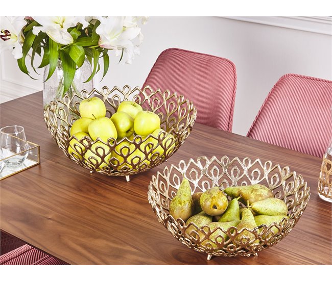 Beliani Cesto decorativo GROGOL Dourado